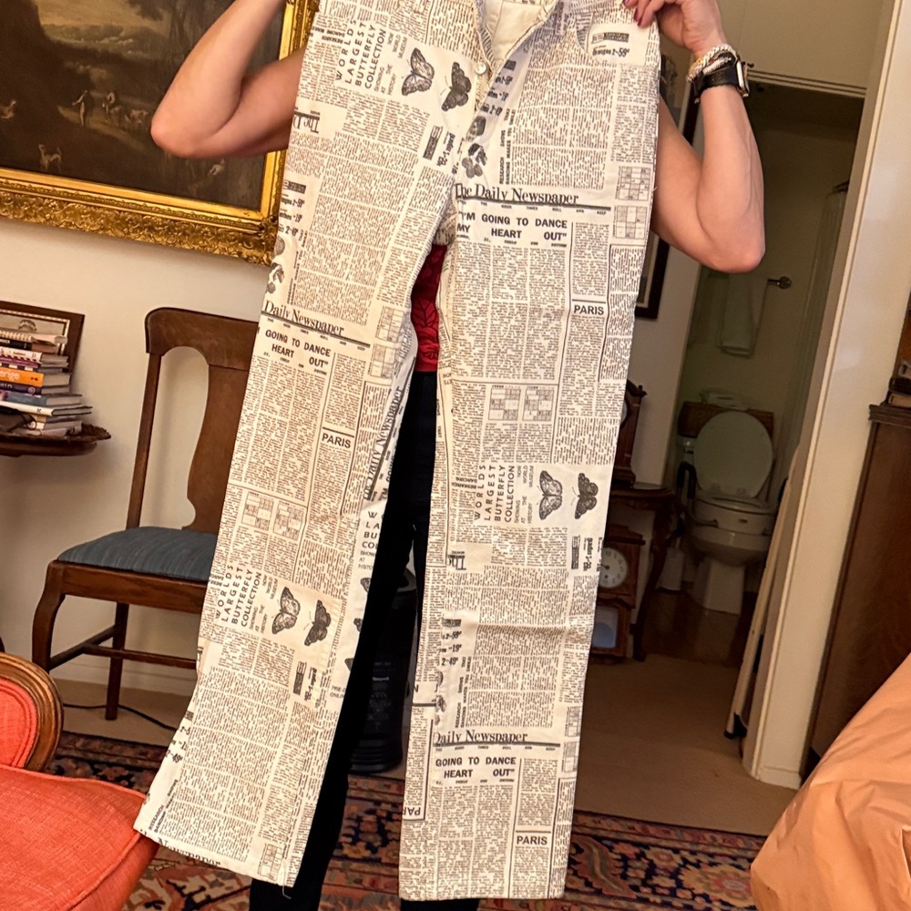 Zara - Paris Newspaper Print Pants